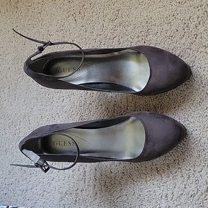 Guess gray suede heels
